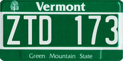 VT license plate ZTD173