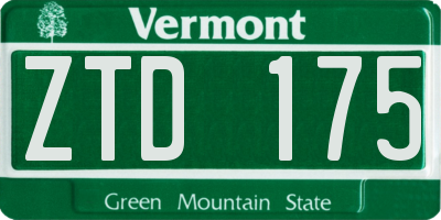 VT license plate ZTD175