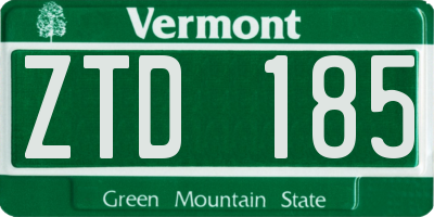 VT license plate ZTD185