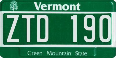 VT license plate ZTD190