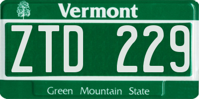 VT license plate ZTD229