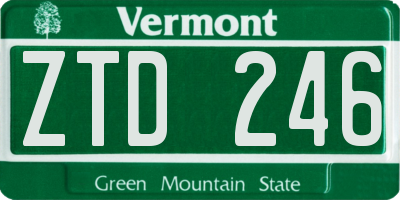 VT license plate ZTD246