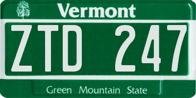 VT license plate ZTD247