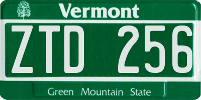 VT license plate ZTD256