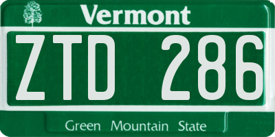 VT license plate ZTD286