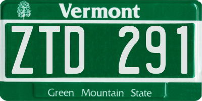 VT license plate ZTD291