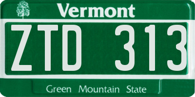 VT license plate ZTD313