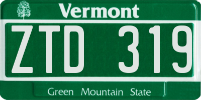VT license plate ZTD319