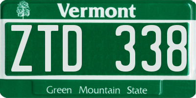 VT license plate ZTD338