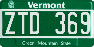 VT license plate ZTD369