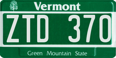 VT license plate ZTD370