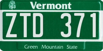 VT license plate ZTD371