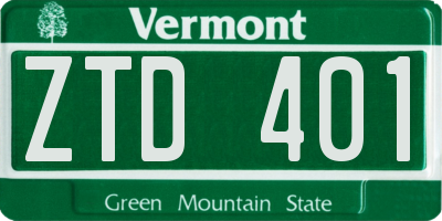 VT license plate ZTD401
