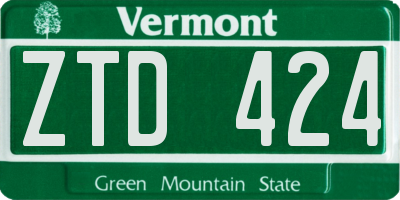 VT license plate ZTD424
