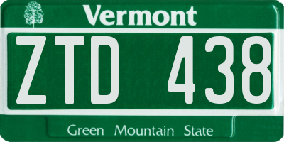 VT license plate ZTD438