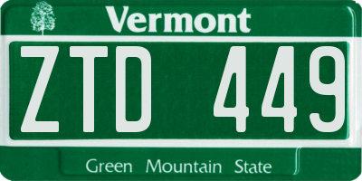 VT license plate ZTD449
