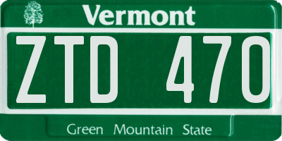 VT license plate ZTD470