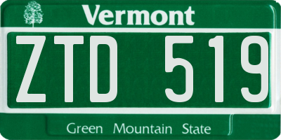 VT license plate ZTD519
