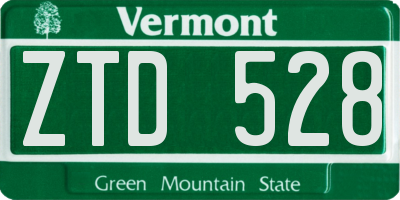 VT license plate ZTD528