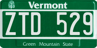 VT license plate ZTD529