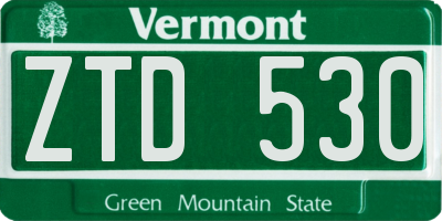VT license plate ZTD530