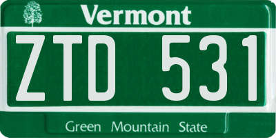 VT license plate ZTD531
