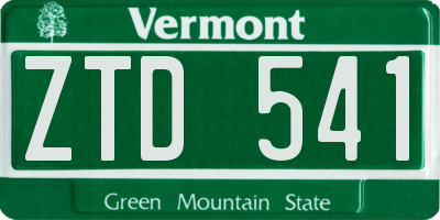 VT license plate ZTD541