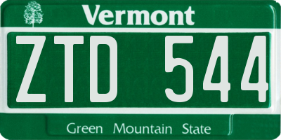 VT license plate ZTD544