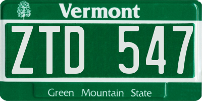 VT license plate ZTD547