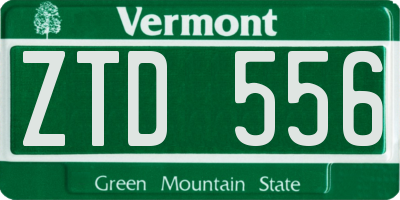 VT license plate ZTD556