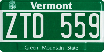 VT license plate ZTD559