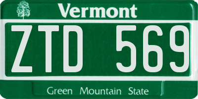 VT license plate ZTD569