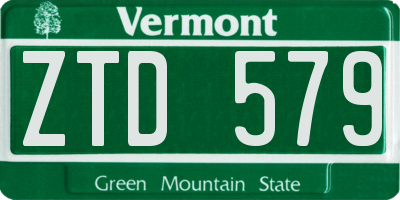 VT license plate ZTD579