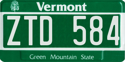 VT license plate ZTD584