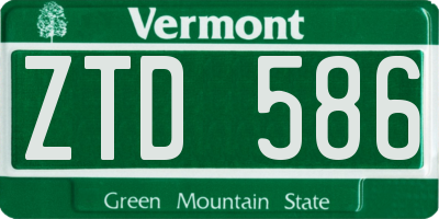 VT license plate ZTD586