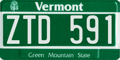 VT license plate ZTD591