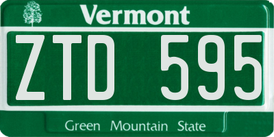 VT license plate ZTD595