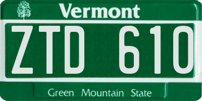 VT license plate ZTD610