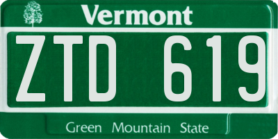 VT license plate ZTD619