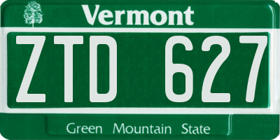 VT license plate ZTD627