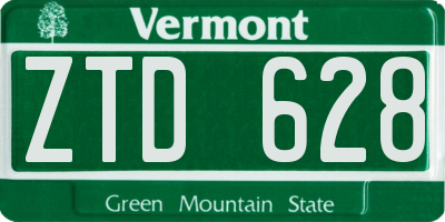 VT license plate ZTD628