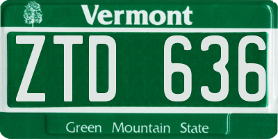 VT license plate ZTD636
