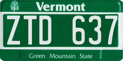VT license plate ZTD637