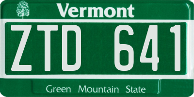 VT license plate ZTD641