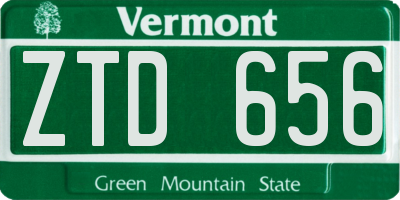 VT license plate ZTD656