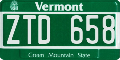 VT license plate ZTD658