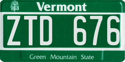 VT license plate ZTD676