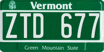 VT license plate ZTD677