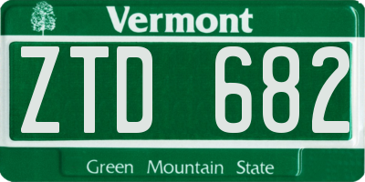 VT license plate ZTD682