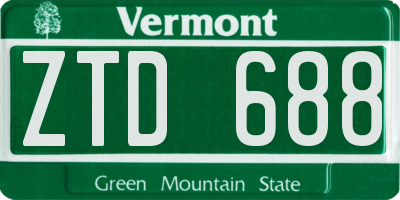 VT license plate ZTD688